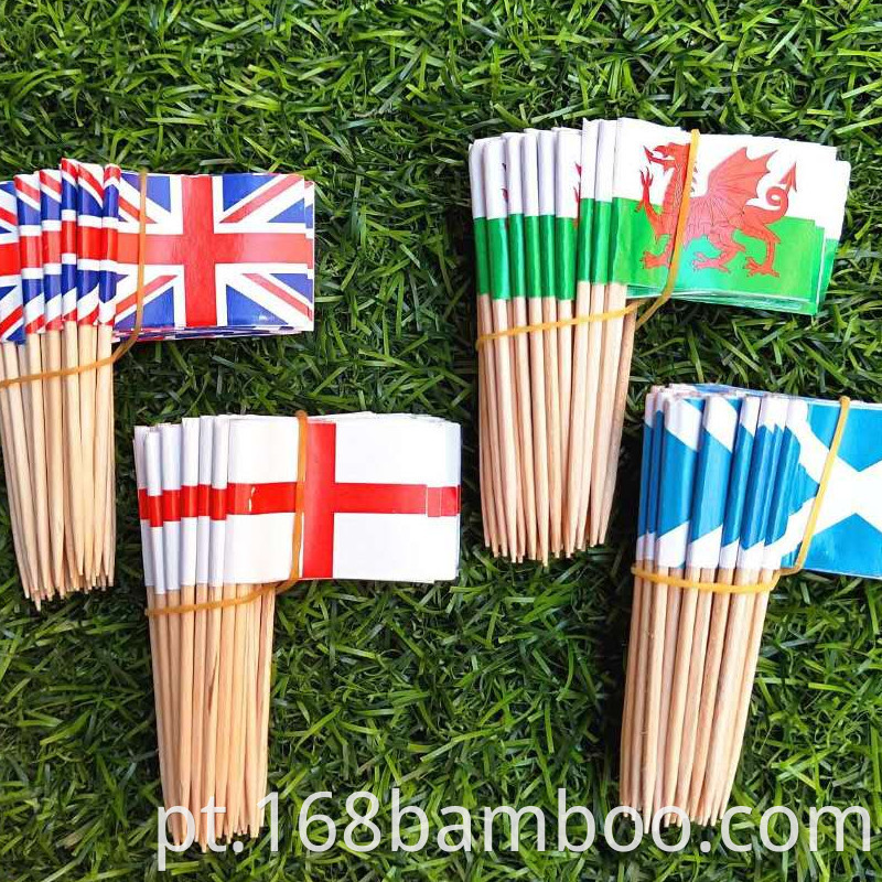 Bamboo toothpicks flag